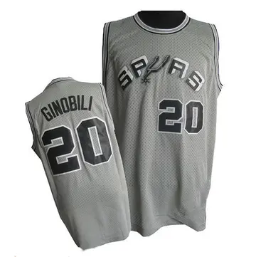 Authentic Men's Manu Ginobili San Antonio Spurs Throwback Finals Patch Jersey - Grey
