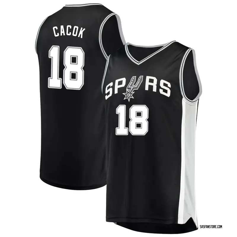 Fast Break Men's Devontae Cacok San Antonio Spurs Jersey - Icon Edition - Black