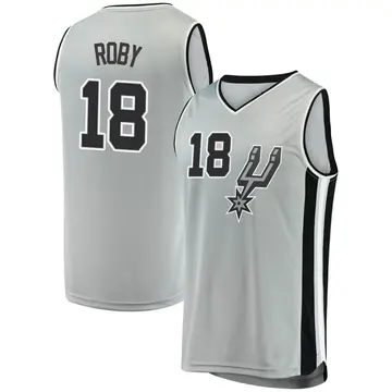 Fast Break Men's Isaiah Roby San Antonio Spurs Silver Jersey - Statement Edition