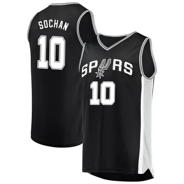 Fast Break Men's Jeremy Sochan San Antonio Spurs Jersey - Icon Edition - Black