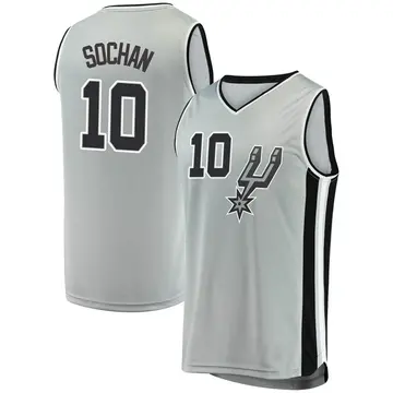 Fast Break Men's Jeremy Sochan San Antonio Spurs Silver Jersey - Statement Edition