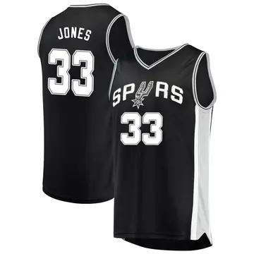 Fast Break Men's Tre Jones San Antonio Spurs Jersey - Icon Edition - Black