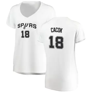 Fast Break Women's Devontae Cacok San Antonio Spurs Jersey - Association Edition - White