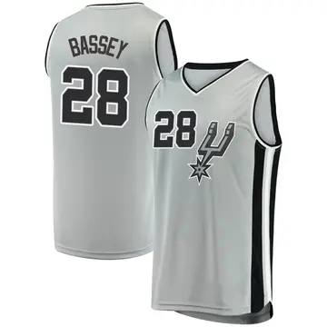 Fast Break Youth Charles Bassey San Antonio Spurs Silver Jersey - Statement Edition