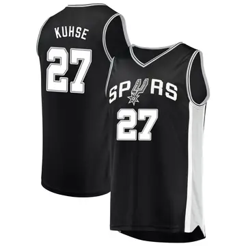 Fast Break Youth Tommy Kuhse San Antonio Spurs Jersey - Icon Edition - Black